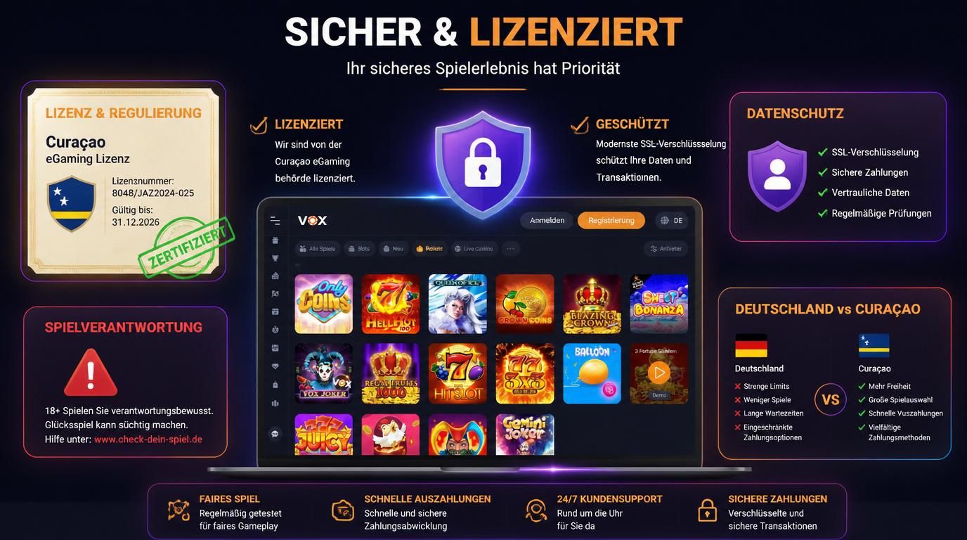 Ein Lizenzzertifikat mit Curaçao und Schutzsymbol